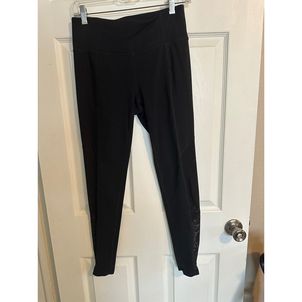 Athleta Womens Medium Black Mesh Side Panel Performance LeggingMediums‎